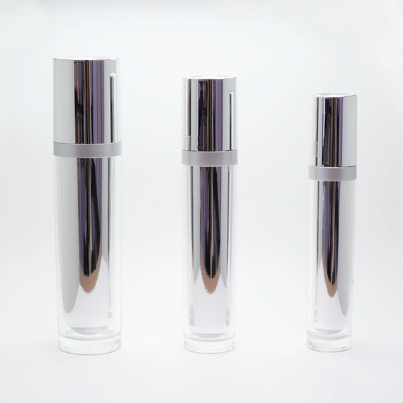 High Grade Straight Round Acrylic Double Layer Plastic Bottle Cosmetic Packaging Set